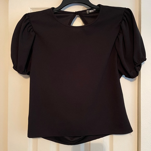 Missguided Puff Sleeve Top w/Open Back Sz16 - Picture 2 of 3